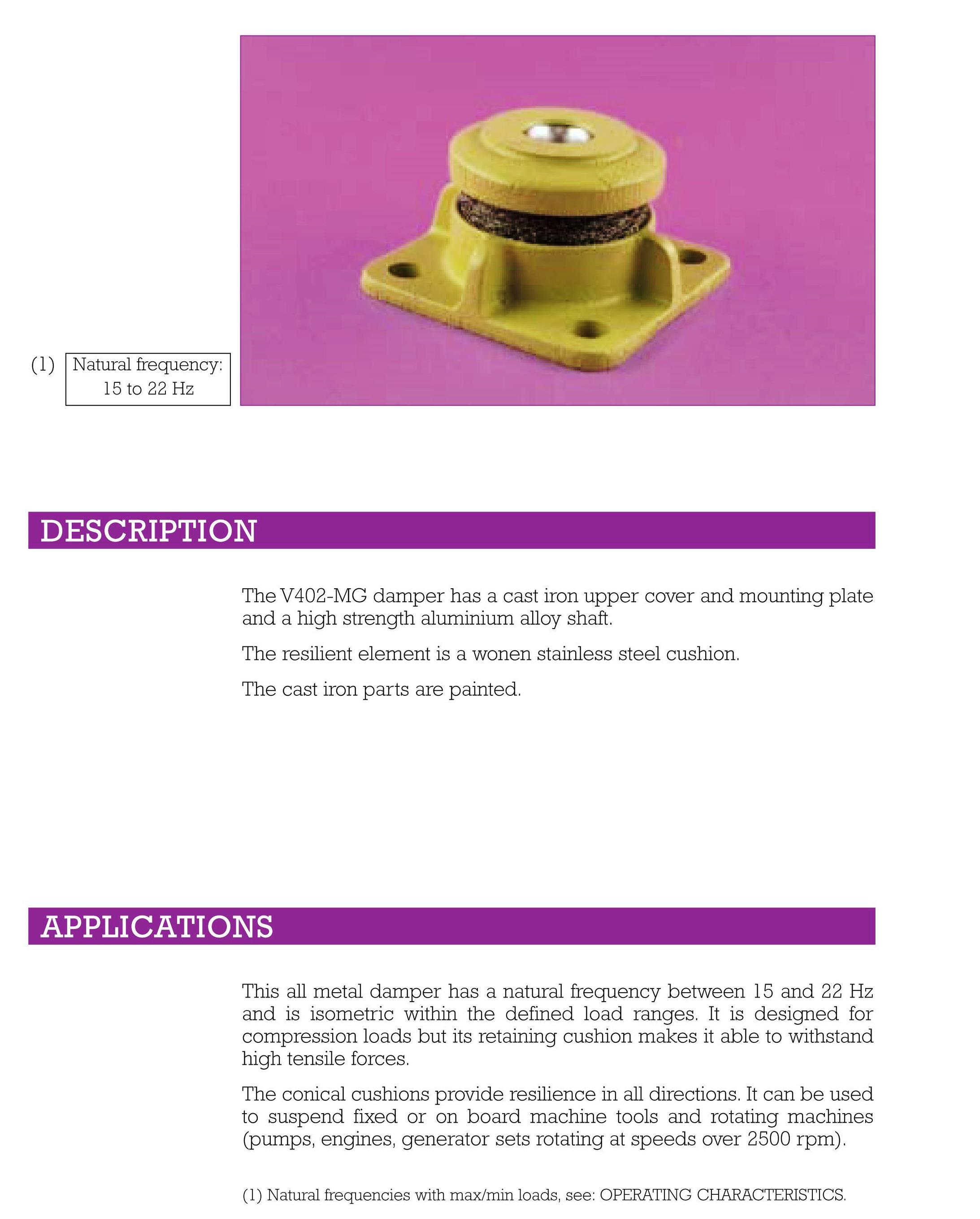 V402-MG type shock absorber